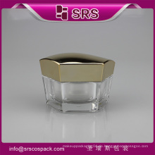 SRS kostenlose Probe Werbe-Hexagon Form Acryl 50g Container für Cremes